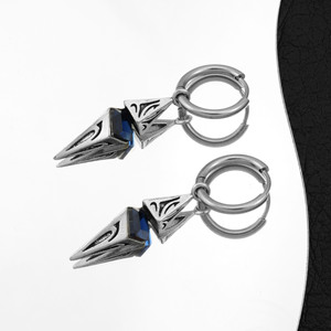 Boucles d'oreilles pendantes unisexes plaquées argent, design étoile rétro, style simple et tendance, vente en gros de bijoux 2026 - Product Image 4
