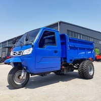 Tricycle benne tout-terrain robuste avec roues arrière doubles renforcées, moteur diesel haute puissance, boîte de vitesses et roulements, origine Shandong