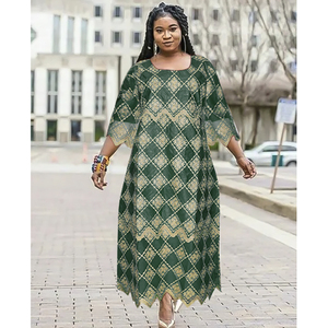 H & D — <span class=keywords><strong>robe</strong></span> africaine traditionnelle pour femmes, <span class=keywords><strong>Bazin</strong></span>, <span class=keywords><strong>Riche</strong></span>, avec broderie et bonnet, Maxi, <span class=keywords><strong>2022</strong></span> - Product Image 1