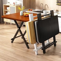 Tables et chaises pliantes modernes en bois massif, multifonctionnelles, pratiques, carrées, portables, pour la maison, l'hôtel, la salle à manger, en métal