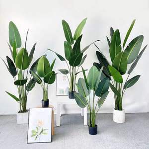 <span class=keywords><strong>Planta</strong></span> de hoja verde grande, plantas de <span class=keywords><strong>Canna</strong></span> artificiales, palmera artificial para habitación interior, hogar, Hotel, plantas bonsái decorativas - Product Image 2