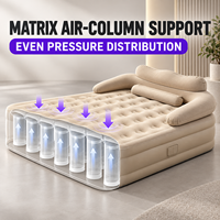 Matelas Gonflable Simple ou Double avec Pompe et Oreiller Intégrés, Lit Gonflable Automatique Pliant pour la Maison, le Mobilier et le Camping en Extérieur