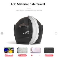 Casco de Motocicleta Eléctrico, ABS, Impermeable, Liberación Rápida, Universal para las Cuatro Estaciones, Visera Transparente Cálida