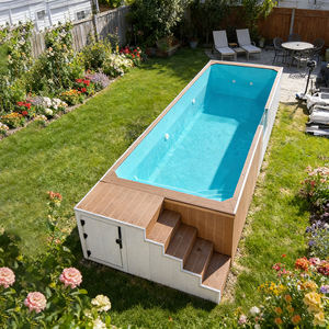 Grande piscine hors sol en bois et fibre de verre avec des caractéristiques résistantes aux UV et non corrosives pour une utilisation familiale - Product Image 5
