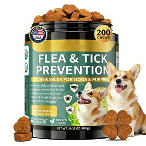 Protection contre les parasites canins OEM/ODM pour chiens <span class=keywords><strong>et</strong></span> chats, comprimés à mâcher contre les <span class=keywords><strong>puces</strong></span> <span class=keywords><strong>et</strong></span> les <span class=keywords><strong>tiques</strong></span>, soutien immunitaire durable, suppléments vitaminiques - Product Image 1