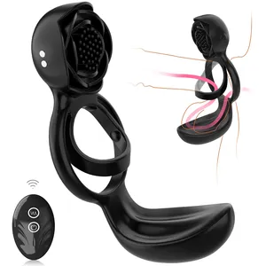 Best Silicone Delay Ejaculation Vibrating Cock Ring Rose Clitoral Stimulator Penis Ring Vibrator Couples Adult Sex Toys For Men