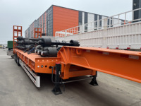 Semi-remorque surbaissée Huiteng à 3 essieux, 60T, avec rampe hydraulique, pour le transport de machines de construction et d'excavatrices
