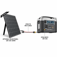 Station d'alimentation portable à batterie solaire 500W 294Wh LiFePO4 avec onduleur MPPT à onde sinusoïdale pure et démarreur de secours Type C