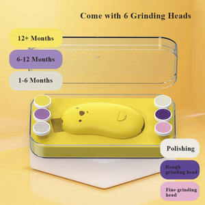 Lime à ongles électrique pour <span class=keywords><strong>bébé</strong></span> en forme d'ours mignon, <span class=keywords><strong>kit</strong></span> de coupe-ongles sûr avec lumière et 6 têtes pour nouveau-nés, enfants et adultes - Product Image 5