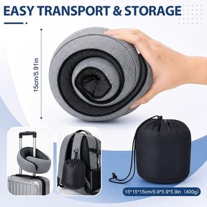 High Quality U-Shape Memory Foam Cooling Travel <b>Pillow</b> Sun Hood Customizable Logo Cationic Fabric Convenient Neck Massage - Product Image 5