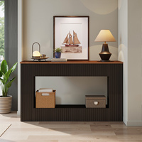 Table console moderne de 55 pouces en bois, table d'entrée avec rangement, table de canapé étroite avec panneau MDF pour salon