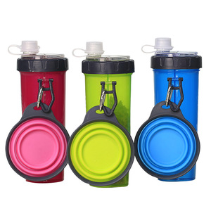 Çift kullanımlı taşınabilir katlanabilir köpek maması ve su bardağı açık içecek kase Pet arkadaşı - Product Image 1