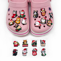 Aksesoris Sepatu Clog Seri Kucing Lucu Natal Runtong SC-211, Gantungan & Hiasan DIY, Model Plastik PVC, Buatan China