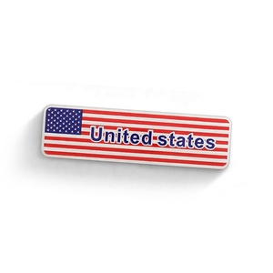 Badge autocollant 3D en métal avec drapeau allemand, français et américain - Product Image 2