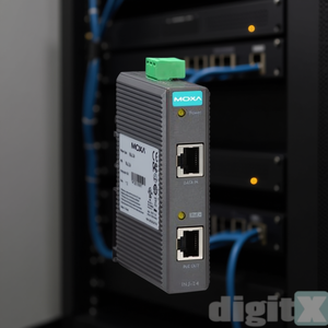 Moxa INJ-24-T Model 92200 <b>PoE</b> <b>Injector</b> Splitter Extender with 24V DC Input Ethernet Power Supply DIN Rail Mounting 2-Port - Product Image 2