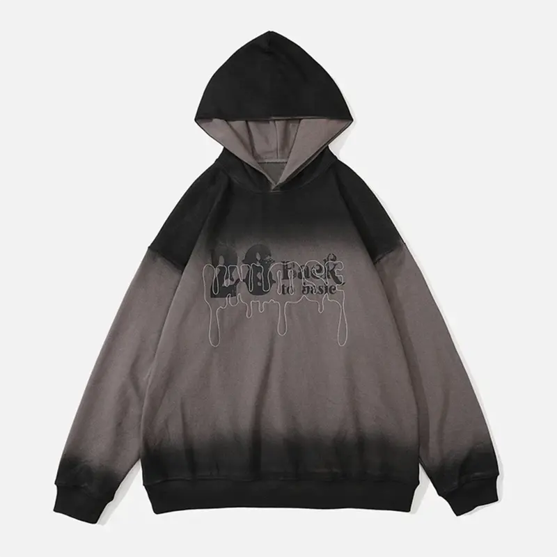 Produsen pakaian Hoodie Airbrushed bordir cetak lapisan khusus uniseks Hoodie ukuran besar pakaian jalanan kelas berat