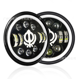 7 Inch Pirate Flower <b>Led</b> <b>Headlights</b> 30000 Lm Ip67 Angel Eye Halo For Off Road Vehicles - Product Image 2