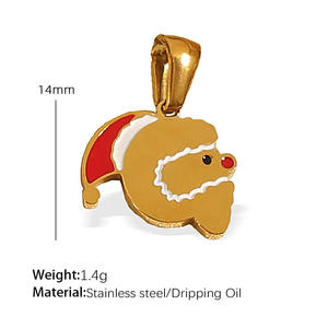 Exquis luxe fait à la main bricolage série de noël Fine pendentif à breloque en acier inoxydable lettres pendentif accessoires bijoux de mode - Product Image 4