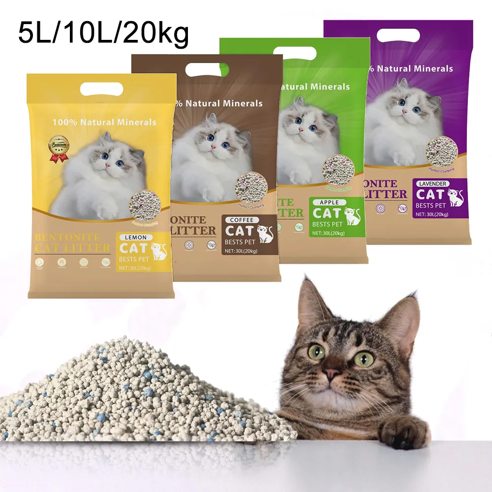 Top Ranking Kattenbak Fabriek Oem/Odm Multi Geur Stofvrij Bulk Klonterende Kattenbak Bal Vormig Bentoniet Kattenzand