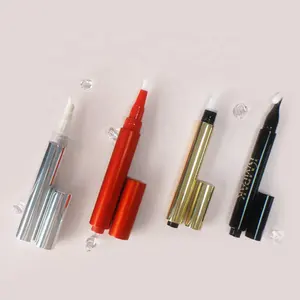 2ml 4ml Pink Metal Shell For Empty Cosmetic Nail Cuticle Oil Empty Twist Pen Cosmetic Pen With Brush