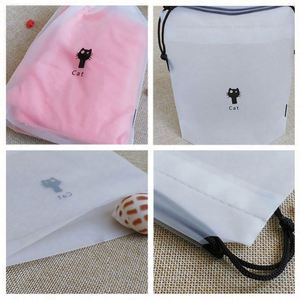 Custom Cheap Cat Pattern Frosted Clear Draw String Storage <b>Bag</b> Peva <b>Waterproof</b> <b>Drawstring</b> <b>Bag</b> - Product Image 6