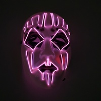 Masque Lumineux LED en PVC à Nœuds Vivants, Fourniture d'Usine, pour Pâques, Halloween, Costume d'Horreur, Scène, Ambiance de Carnaval