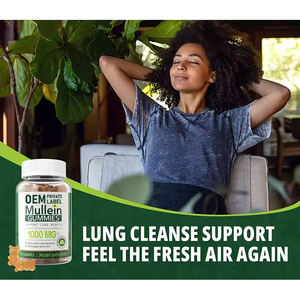 OEM Supplément à l'extrait de feuille de molène Gummies de feuille de molène Nettoyant Soutient la santé pulmonaire et respiratoire Apaise l'irritation de la gorge - Product Image 3