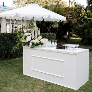 Carrito de Dulces LEDA de Lujo para Bodas, Color Blanco, con Decoración de Flores Artificiales, Carrito Móvil de Dulces para Despedida de Soltera - Product Image 2