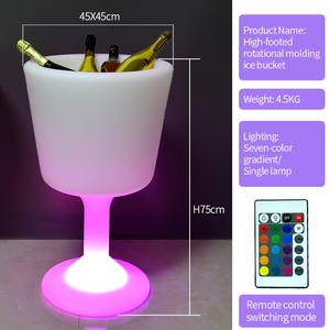 Seau à glace en plastique LED personnalisé avec logo KTV Bar, changement de couleur RVB, refroidisseur à champagne et à bière pour fête - Product Image 2