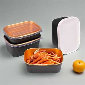 Boîte d'emballage alimentaire à impression personnalisée bols à salade bol en papier avec couvercle bol en papier artisanal jetable écologique en feuille d'or - Product Image 4