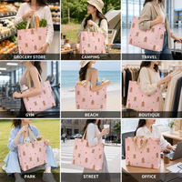 Sac fourre-tout personnalisé, sac fourre-tout non tissé avec poignée, impression de logo personnalisée