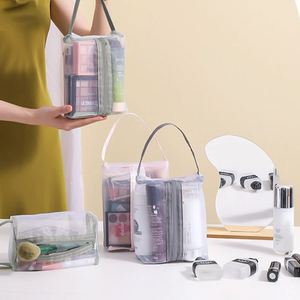 New Mesh <b>Transparent</b> Cosmetic <b>Bags</b> Small Large Clear Black <b>Makeup</b> <b>Bag</b> Portable Travel Toiletry Organizer Lipstick Storage Pouch - Product Image 3