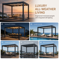 Pergola bioclimatique motorisée en aluminium sur mesure pour l'extérieur, à lames orientables, écologique, pour jardin