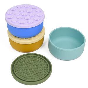 Novo Design Único Multifuncional Água E Comida <span class=keywords><strong>Dog</strong></span> <span class=keywords><strong>Bowl</strong></span> Round Silicone <span class=keywords><strong>Dog</strong></span> <span class=keywords><strong>Bowl</strong></span> com Ventosa Lick Mat <span class=keywords><strong>Lid</strong></span> - Product Image 4