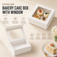 Caja para Pasteles de Panadería al por Mayor con Logotipo Personalizado y Ventana Transparente para Cupcakes y Postres