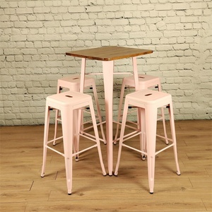 Tabourets de bar de hauteur comptoir <span class=keywords><strong>Turquoise</strong></span> Fer industriel Chaise empilable Tabourets de bar en métal Noir - Product Image 5