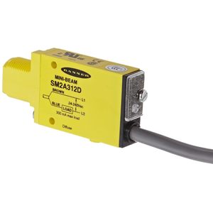 Banner SM2A312D Mini Beam Photoelectric Sensor Infrared <b>LED</b> <b>Diffuse</b> Mode 380mm Range AC Power - Product Image 2
