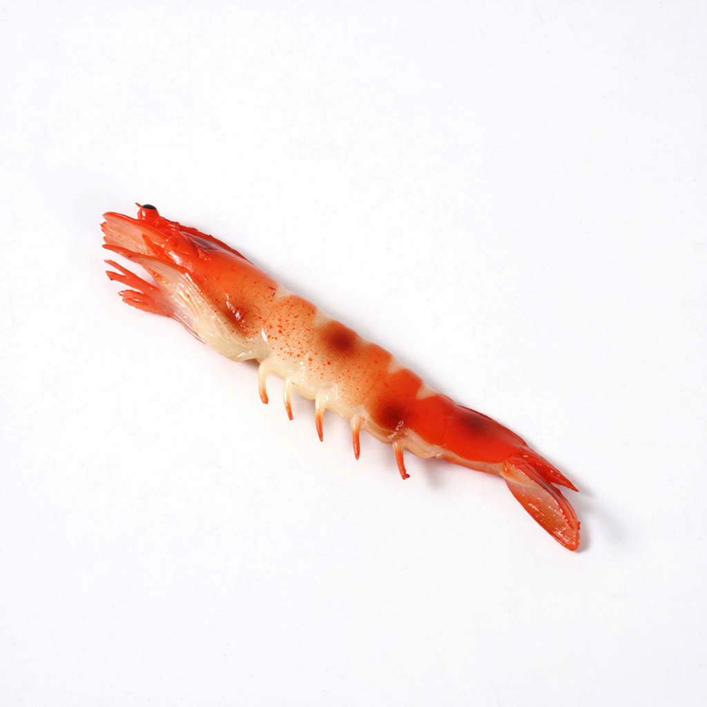 Autocollant de réfrigérateur de crevettes droites rouges grillées