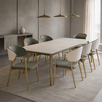 Chaises de salle à manger modernes avec accoudoirs, structure en métal, siège rembourré, pratiques pour la maison, le salon, la salle à manger, usage quotidien