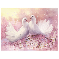 Peinture Diamant Ever Moment, Paysage d'Oiseaux et de Fleurs, Broderie Carrée Complète, Mosaïque, Décoration Murale Faite à la Main S2F2539