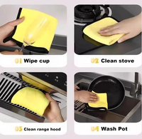 Vente Flash Serviette Professionnelle Double Couche en Polaire Corail à Bordure Jaune et Grise Séchage Rapide Vente en Gros