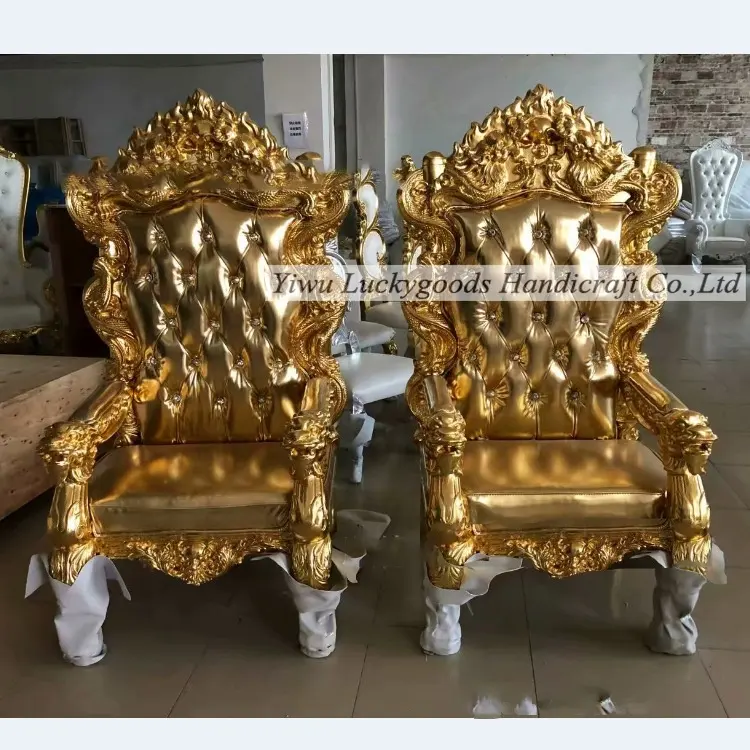 SF210511-43 Wholesale Cheap Luxury High Back Royal Wedding Chairs Throne Chairs for King and Queen Classic Design