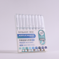 Ensemble de stylos marqueurs acryliques Languo M720, 9 couleurs pour la peinture artistique, encre permanente, largeur d'écriture de 6 mm pour le papier