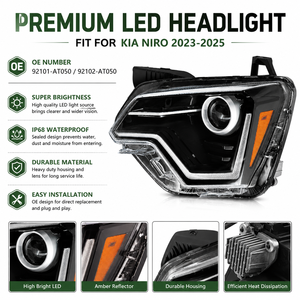 Conjunto de Faros LED para <span class=keywords><strong>Kia</strong></span> <span class=keywords><strong>Niro</strong></span> 2023-2025, 92101-AT050 92101AT050 92102-AT050 92102AT050, Faro Delantero Izquierdo y Derecho - Product Image 2