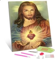 DIY 5D diamant peinture Kit chrétien jésus coeur pour adulte cadeau de noël rond plein foret strass broderie diamant artisanat