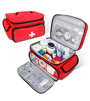 Trousse de secours d'urgence pour voiture, maison, bureau, extérieur, grande trousse médicale rouge avec bandoulière