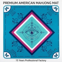 Tapis de Mahjong Premium 80x80cm en Terre de Diatomée, Motif Papillon et Œil Maléfique - Pliable, Écologique, Portable, Durable, Silencieux, pour 4 Joueurs