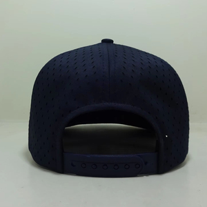 Sombrero de camionero de alta calidad, logotipo de Parche de goma personalizado, sombrero de Golf de 5 paneles, Gorras impermeables de malla con agujero cortado con láser, gorra deportiva OEM para hombres - Product Image 6