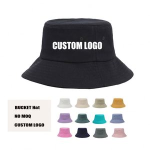 Custom Embroidery Logo Outdoor Sun <b>Bucket</b> Fisherman Caps Beach <b>Hats</b> Casual 100% Cotton <b>Bucket</b> <b>Hat</b> - Product Image 1