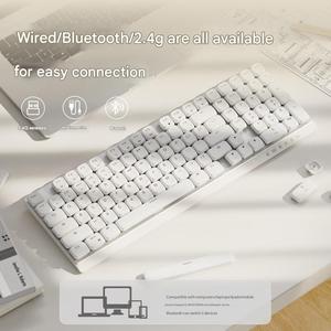 <span class=keywords><strong>Clavier</strong></span> mécanique silencieux à profil bas MK100, filaire/sans fil 2.4G/BT, 3 modes, USB, éclairage LED RVB, interrupteur mécanique pour jeux - Product Image 6